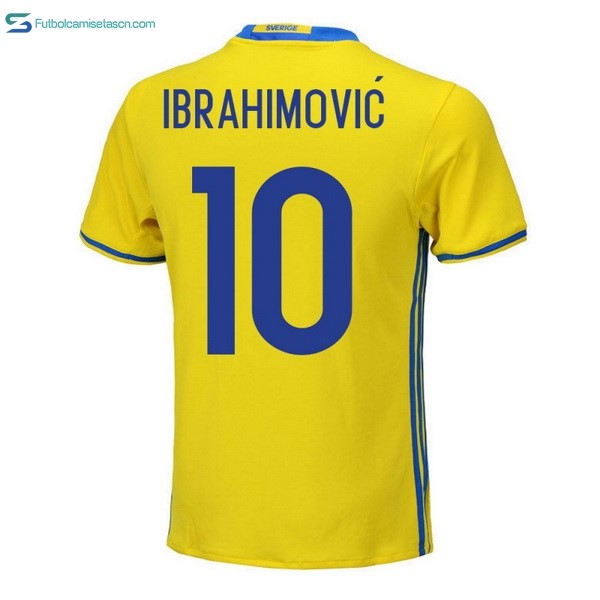 Camiseta Sweden 1ª Ibrahimovic 2018 Amarillo